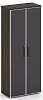 Офисный шкаф высокий широкий (чёрное стекло)