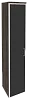 Офисный шкаф высокий узкий лев./прав. (1 высокий фасад чёрное стекло в раме)